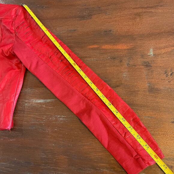 MARCIANO Lamb Leather Women's Cropped Jacket Size Medium - Picture 10 of 11